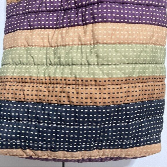 RAINBOW Quilted Small Tote Bag Lined with Straps 11 x 8 x 3 inches - Picture 8 of 11